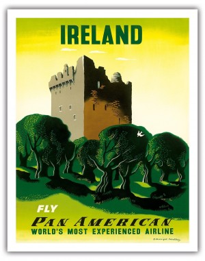 Ireland Fly Pan American travel poster